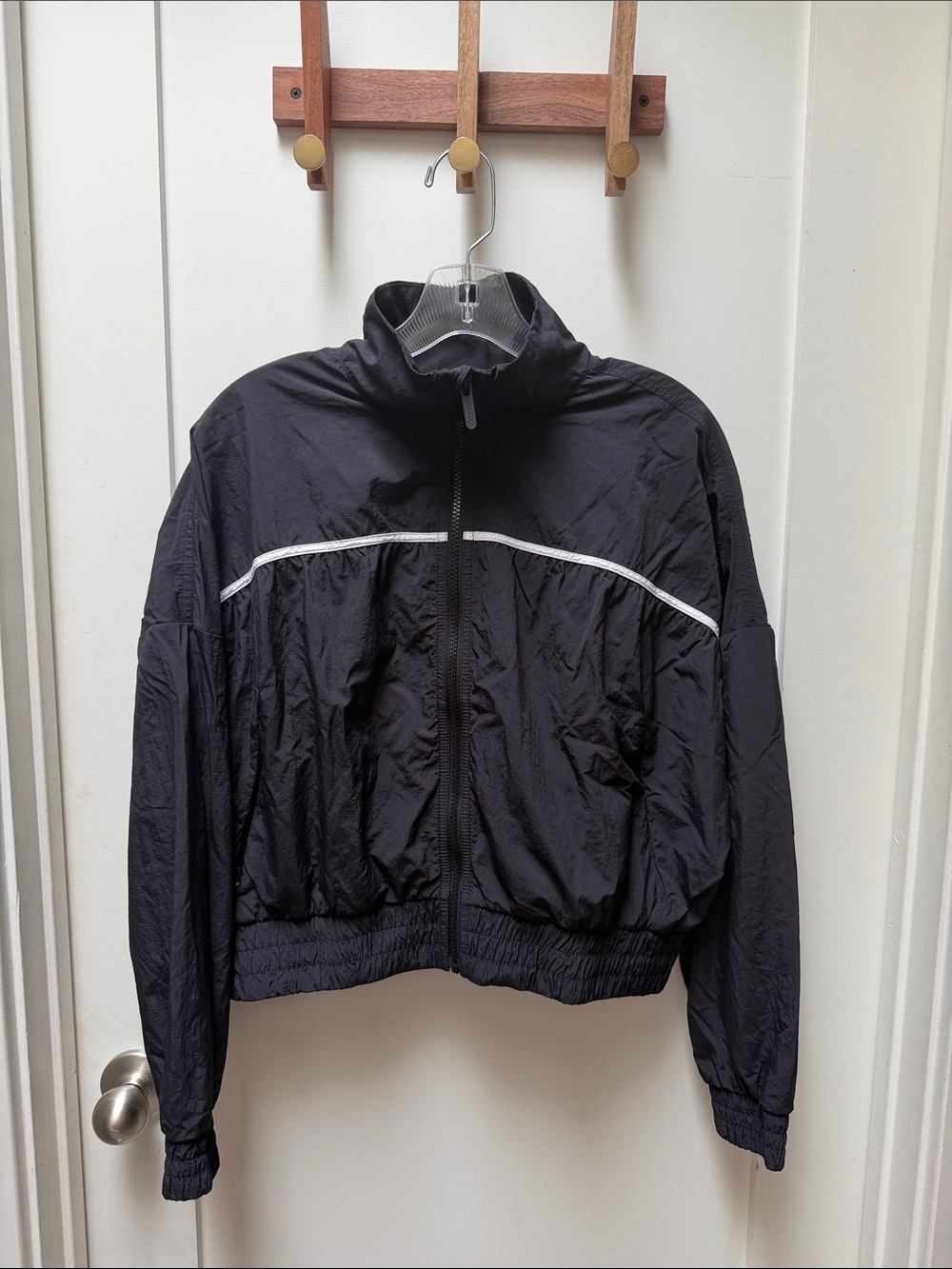 Zella Black Windbreaker Jacket with White Trim
